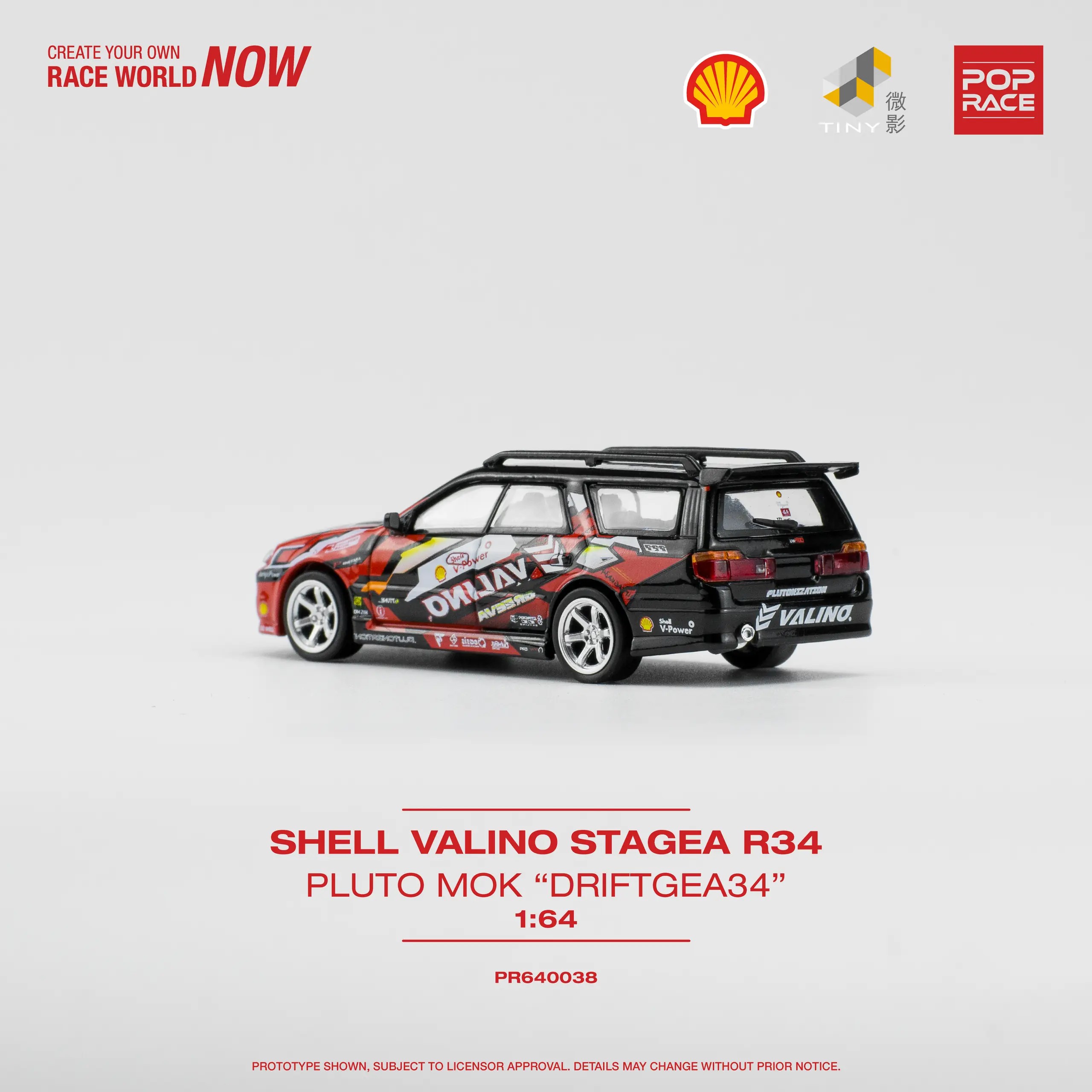 Pop Race x Tiny Shell Valino Stagea R34Pluto Mok "Driftagea34" -PR64-0038