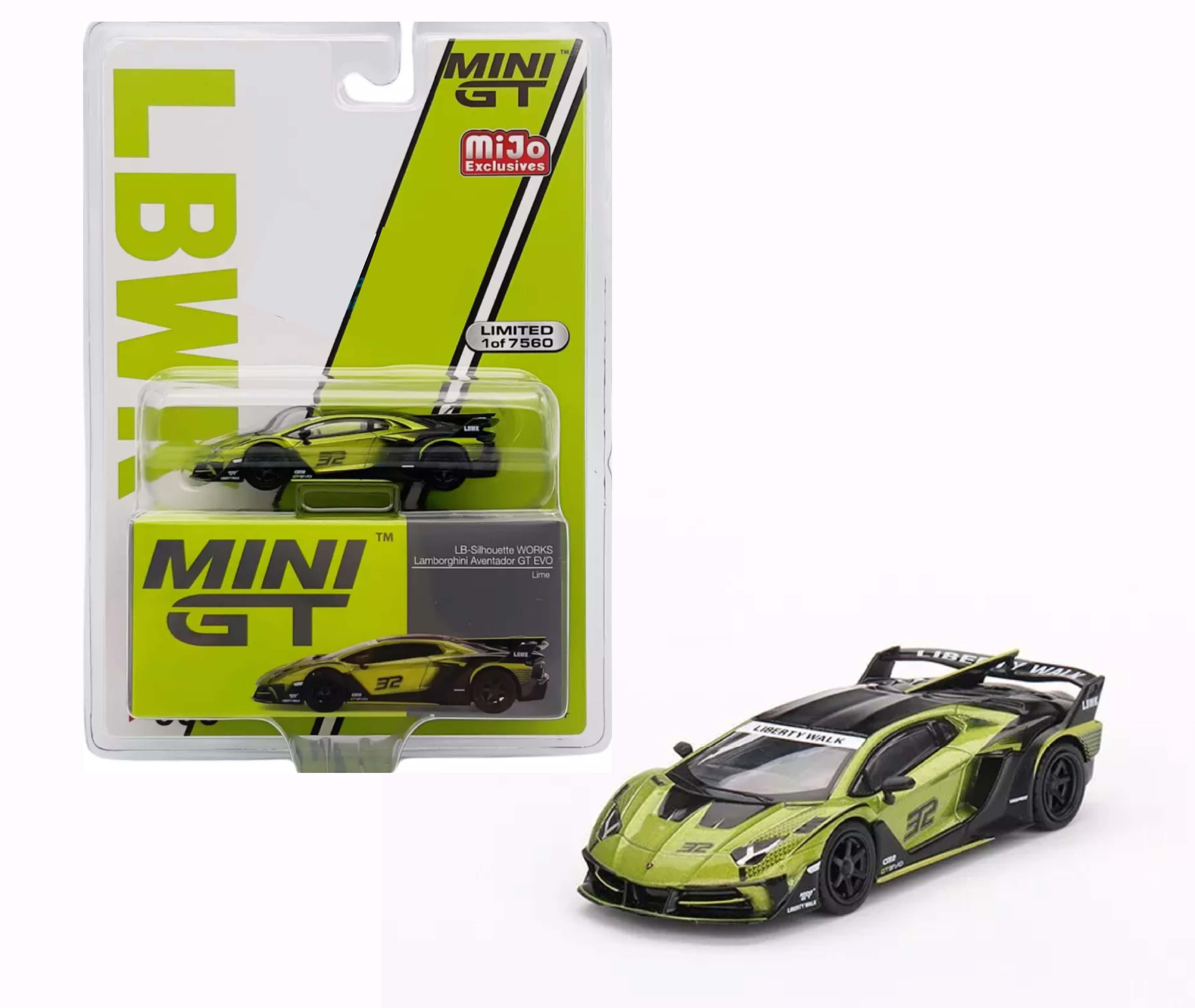 Mini GT Mijo LB-Silhouette Works Lamborghini Aventador GT EVO Lime -MGT00605-MJ