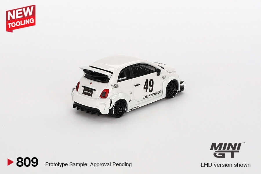 Mini GT LB-WORKS x Abas Works ABARTH 595 Gara White -MGT00809