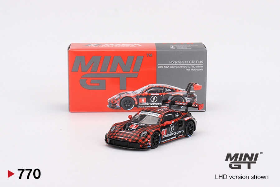 Mini GT 1/64 Porsche 911 GT3 R GTD PRO Pfaff Motorsports IMSA 2023 Sebring 12 Hrs. Winner -MGT00770