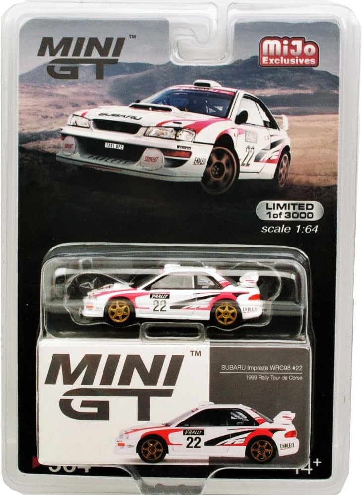 Mini GT Mijo Exclusive Subaru Impreza WRC98 #22 1999 Rally Tour de Corse -MGT00564-MJ