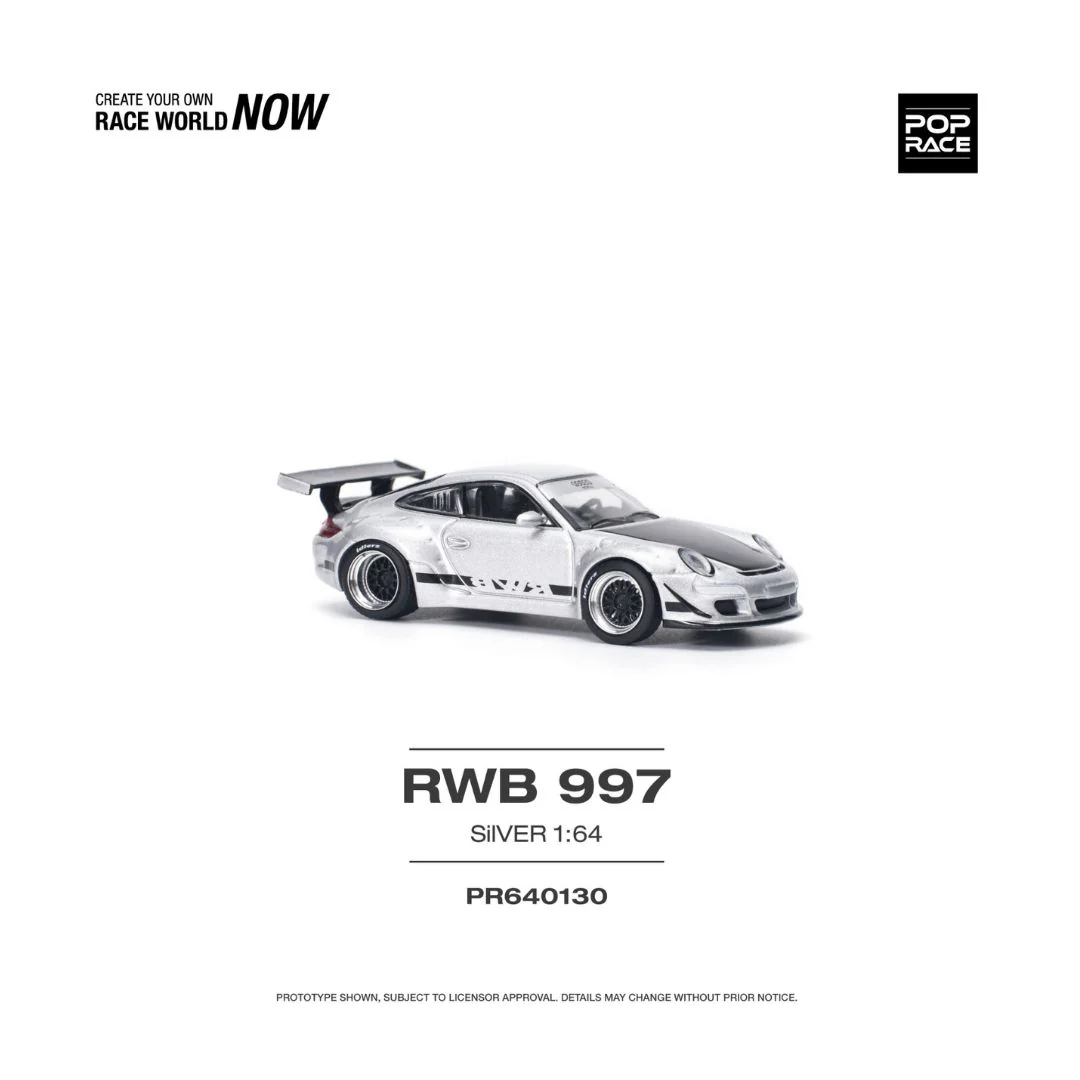 Pop Race 997 RWB Silver -PR64-0130
