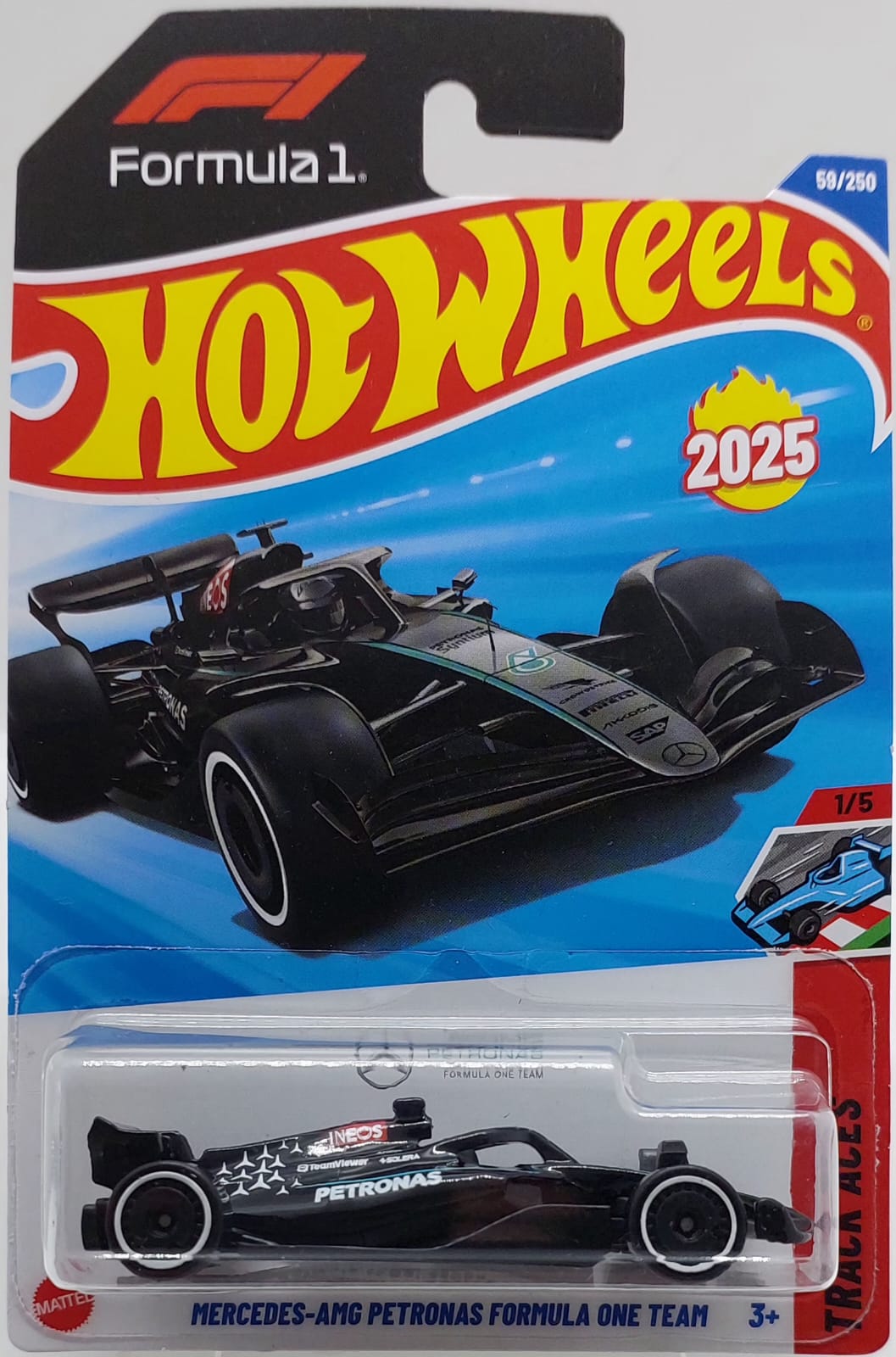Hot Wheels Track Aces Mercedes-AMG Petronas Formula One Team -HYX78 (Y.D.) + Koruma Kabı