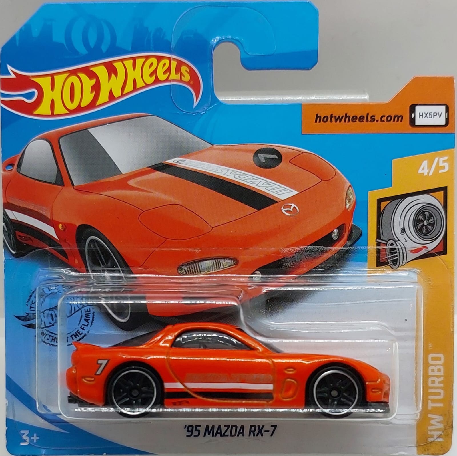 Hot Wheels HW Turbo '95 Mazda RX-7 -GHD02 (2020 Serisi) + Koruma Kabı