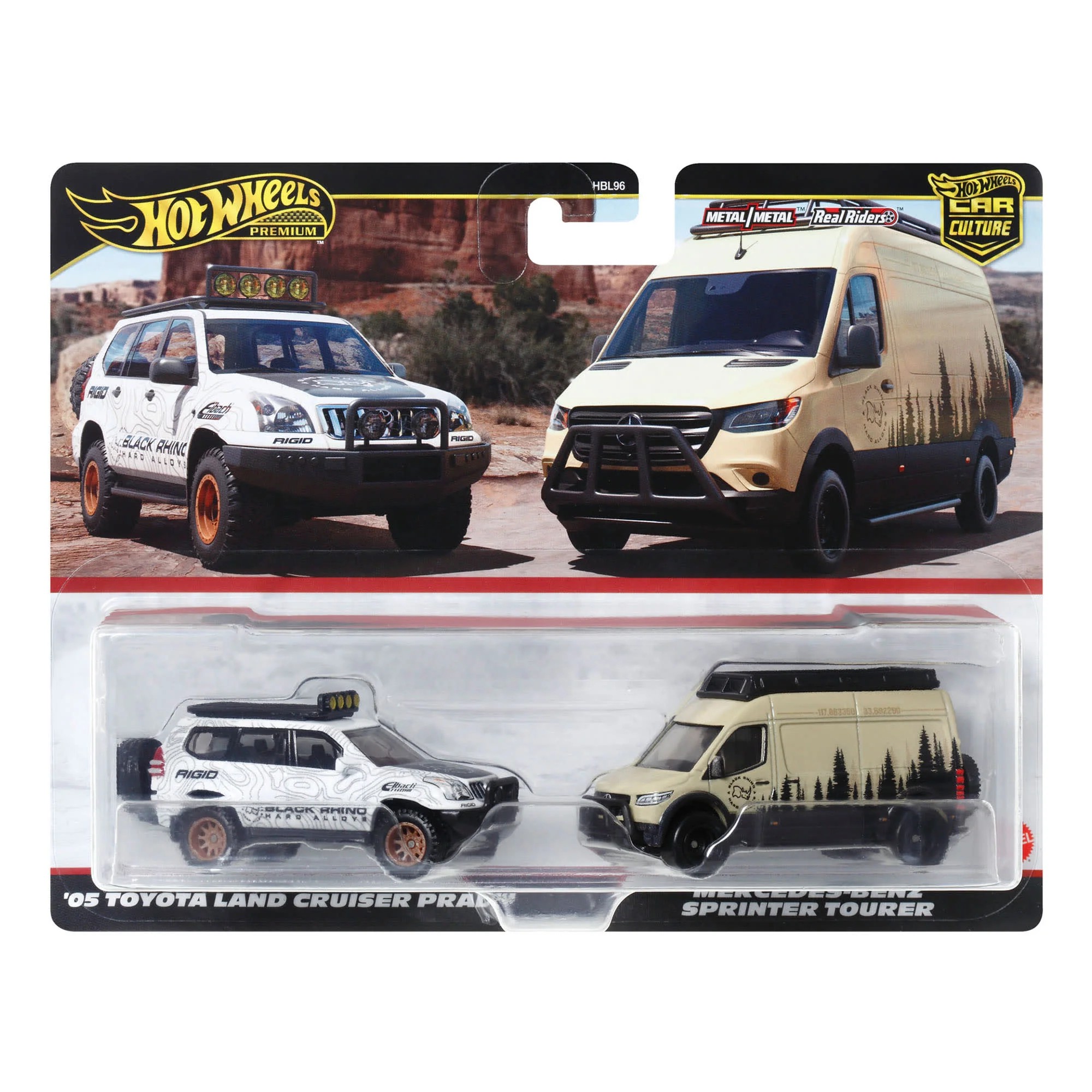 Hot Wheels Premium Car Culture 2' li Set '05 Toyota Land Cruiser Prado & Mercedes-Benz Sprinter Tourer -HRR76 Y.D.