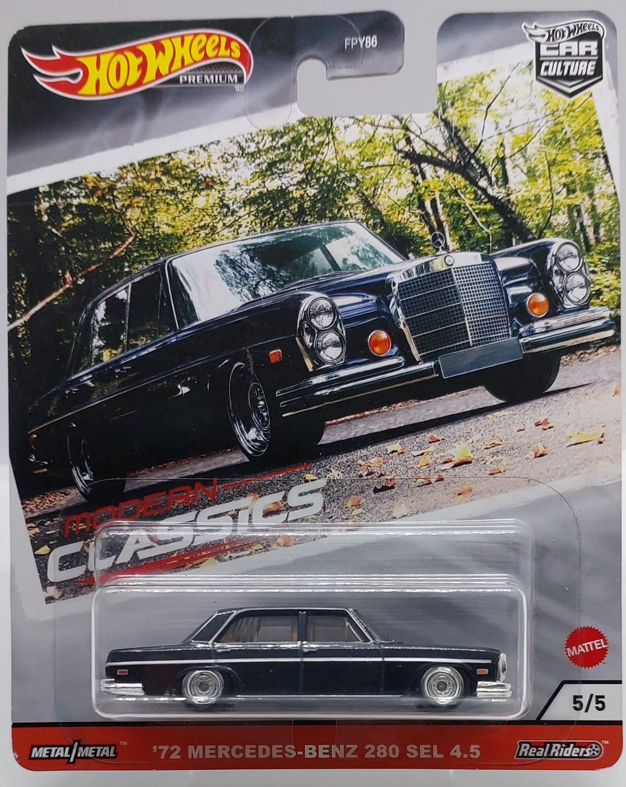 Hot Wheels Premium Car Culture Modern Classsic '72 Mercedes-Benz 280 SEL 4.5 -GJP97 (Y.D.) + Koruma Kabı