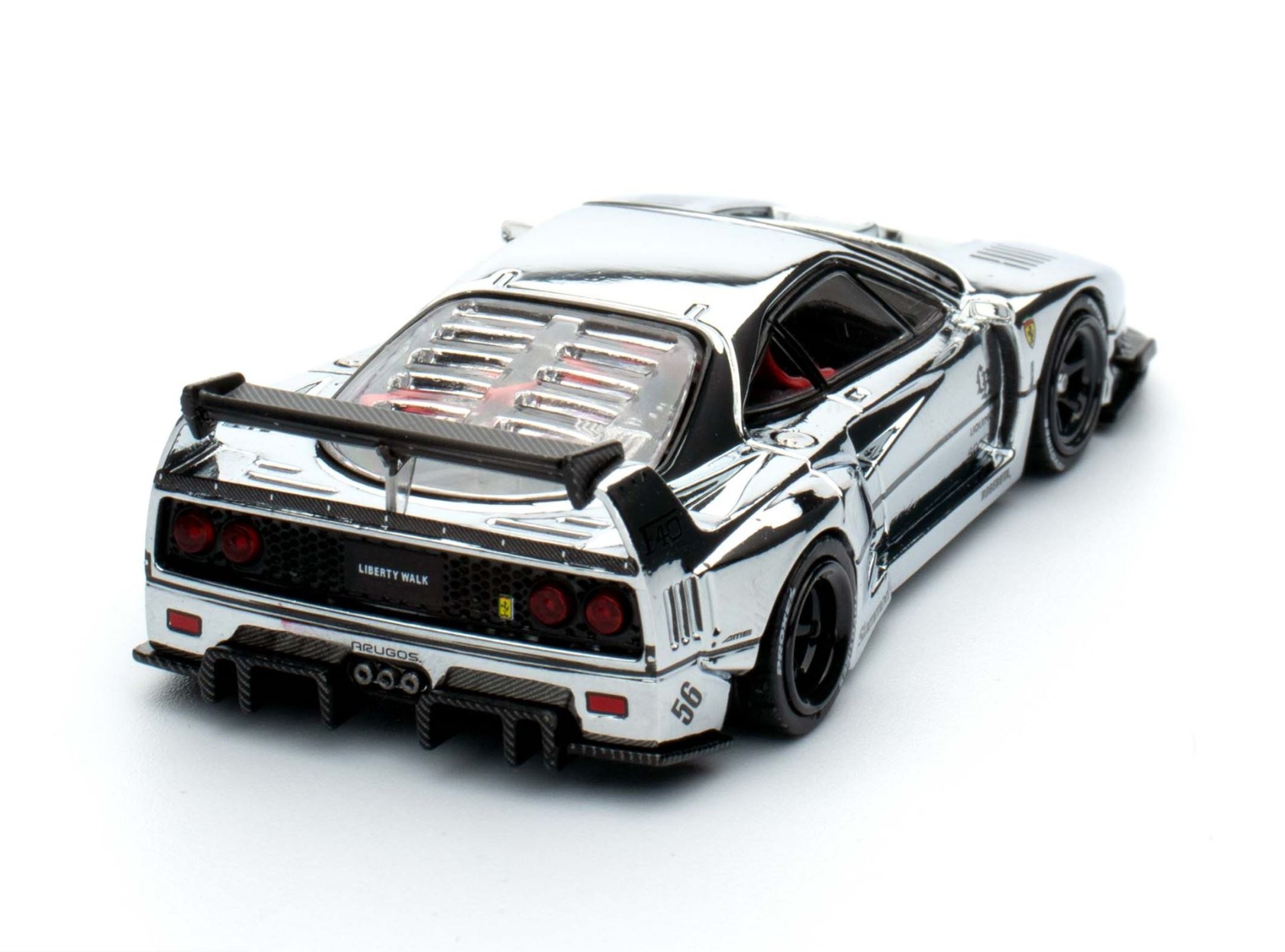 Inno64 Ferrari F40 LBWK Chrome Silver