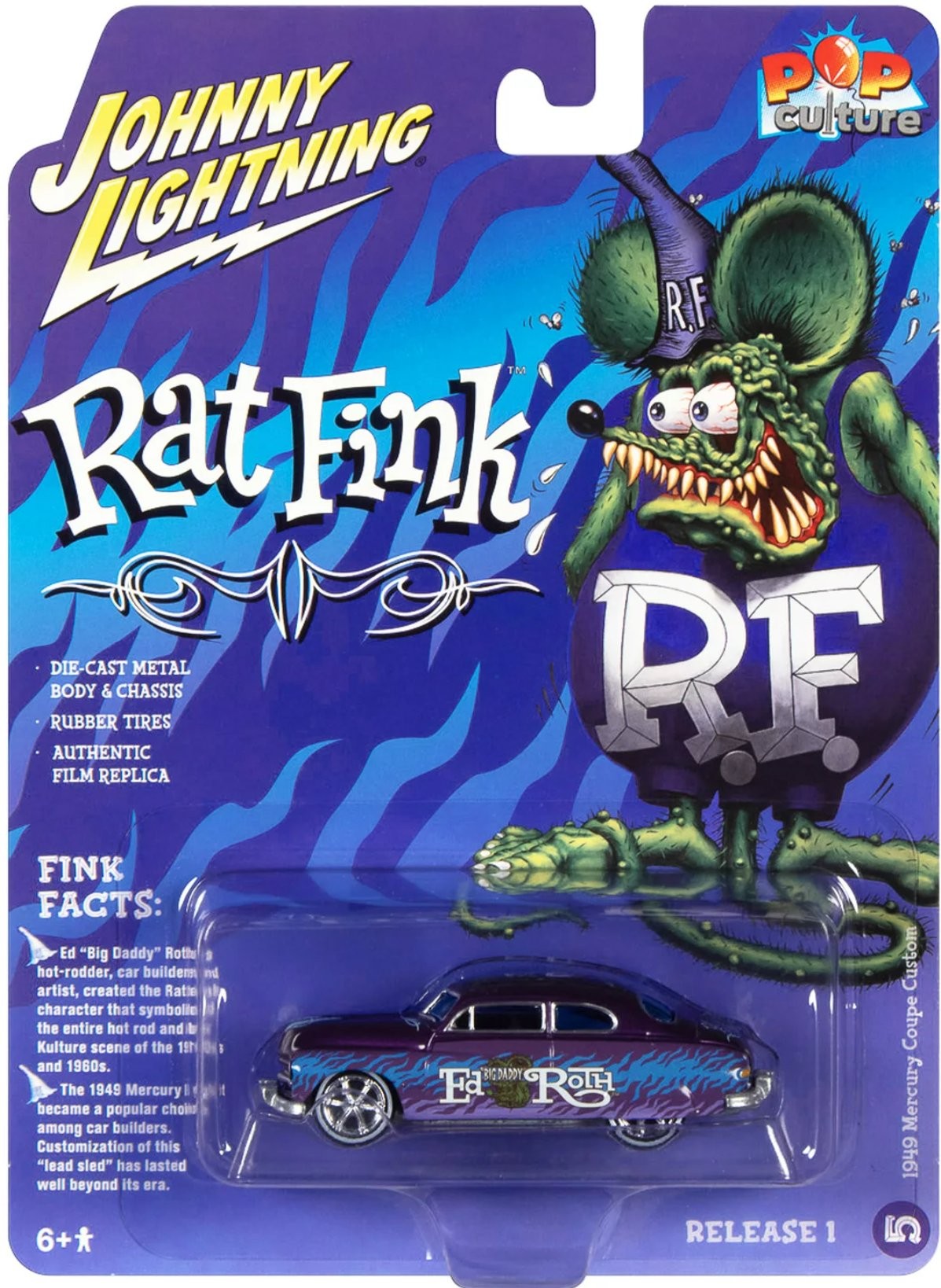 Johnny Lightning 1949 Mercury Coupe Custom Rat Fink -JLPC006