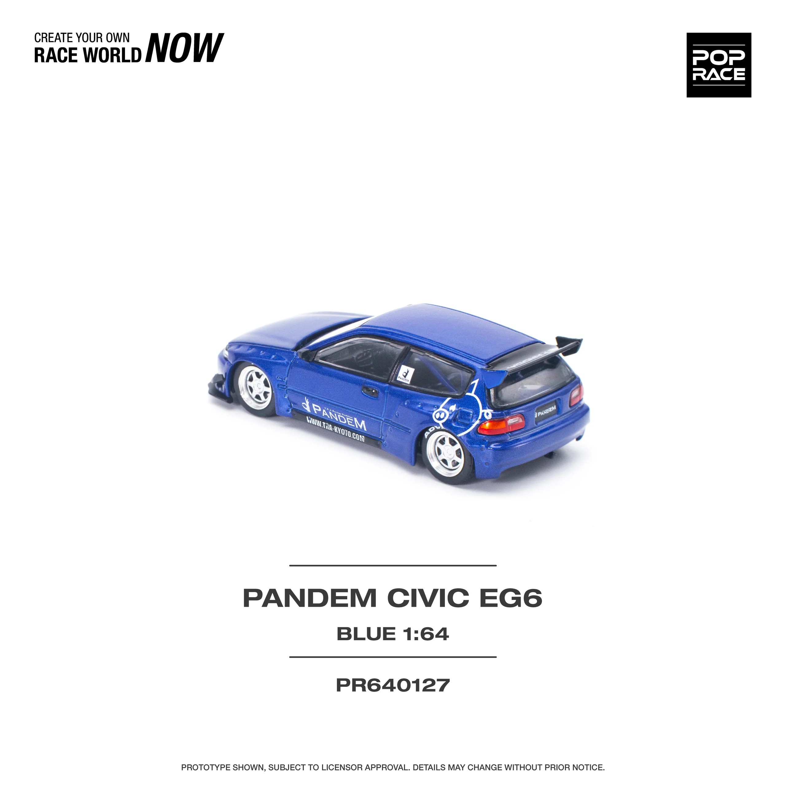 Pop Race Pandem Civic EG6 Metallic Blue -PR64-0127