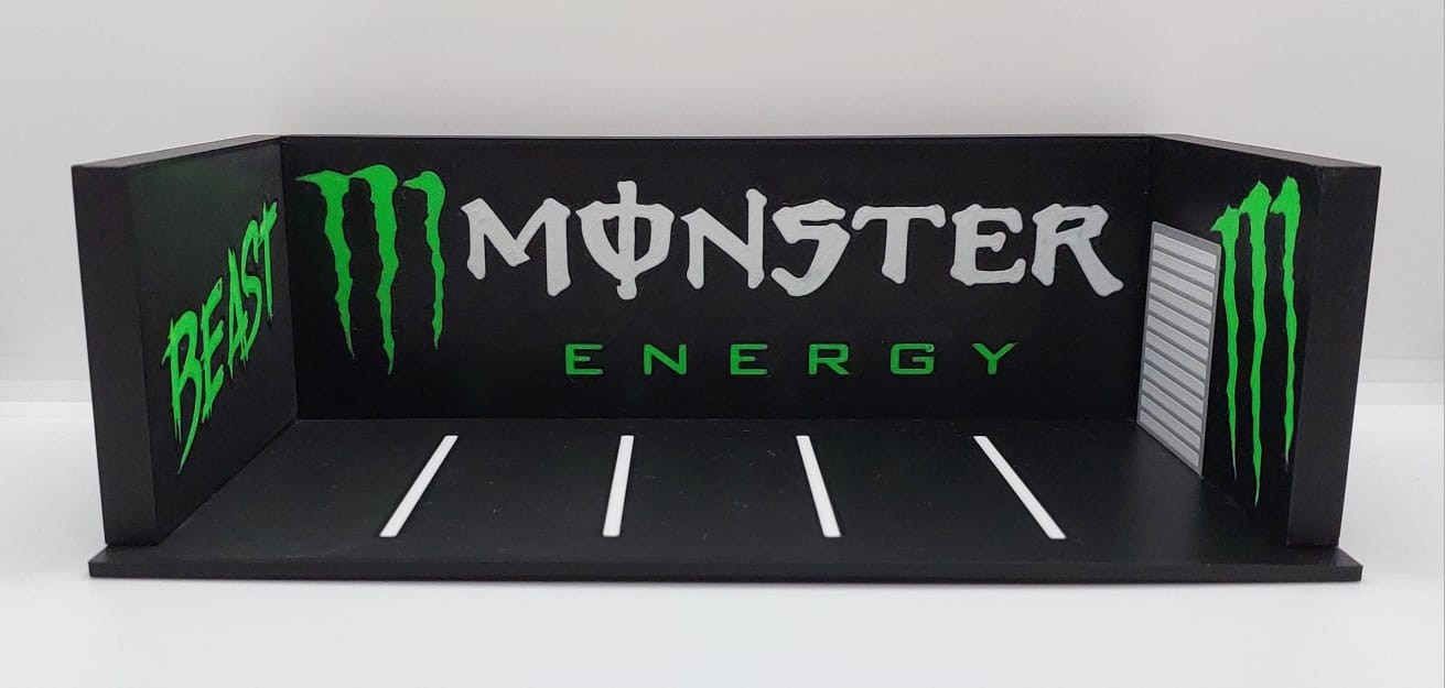 Shoreline 3D Printer Baskı "Monster Energy" Diorama Garaj