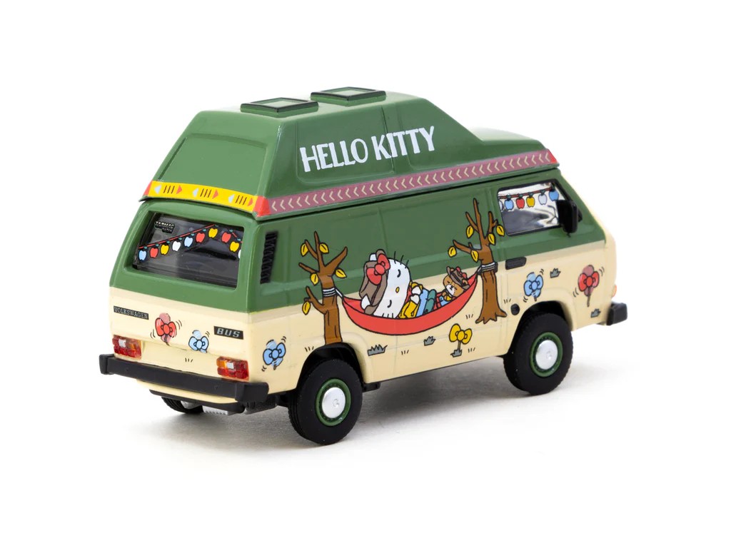 Schuco x Tarmac Works 1/64 Volkswagen T3 Van Hello Kitty Camping - COLLAB64 -T64S-001-HK