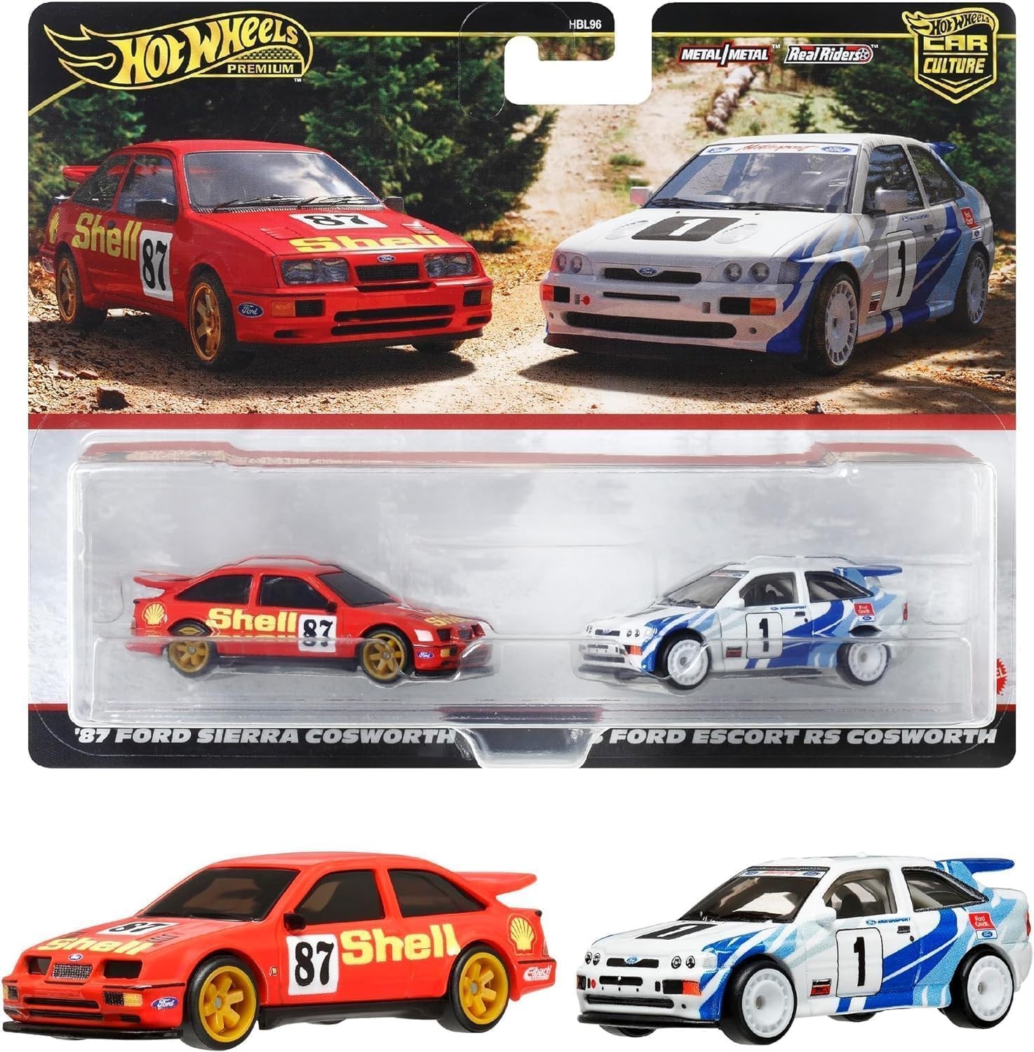 Hot Wheels Premium Car Culture '87 Ford Sierra Cosworth & '93 Ford Escort RS Cosworth -HRR73 (Y.D.)