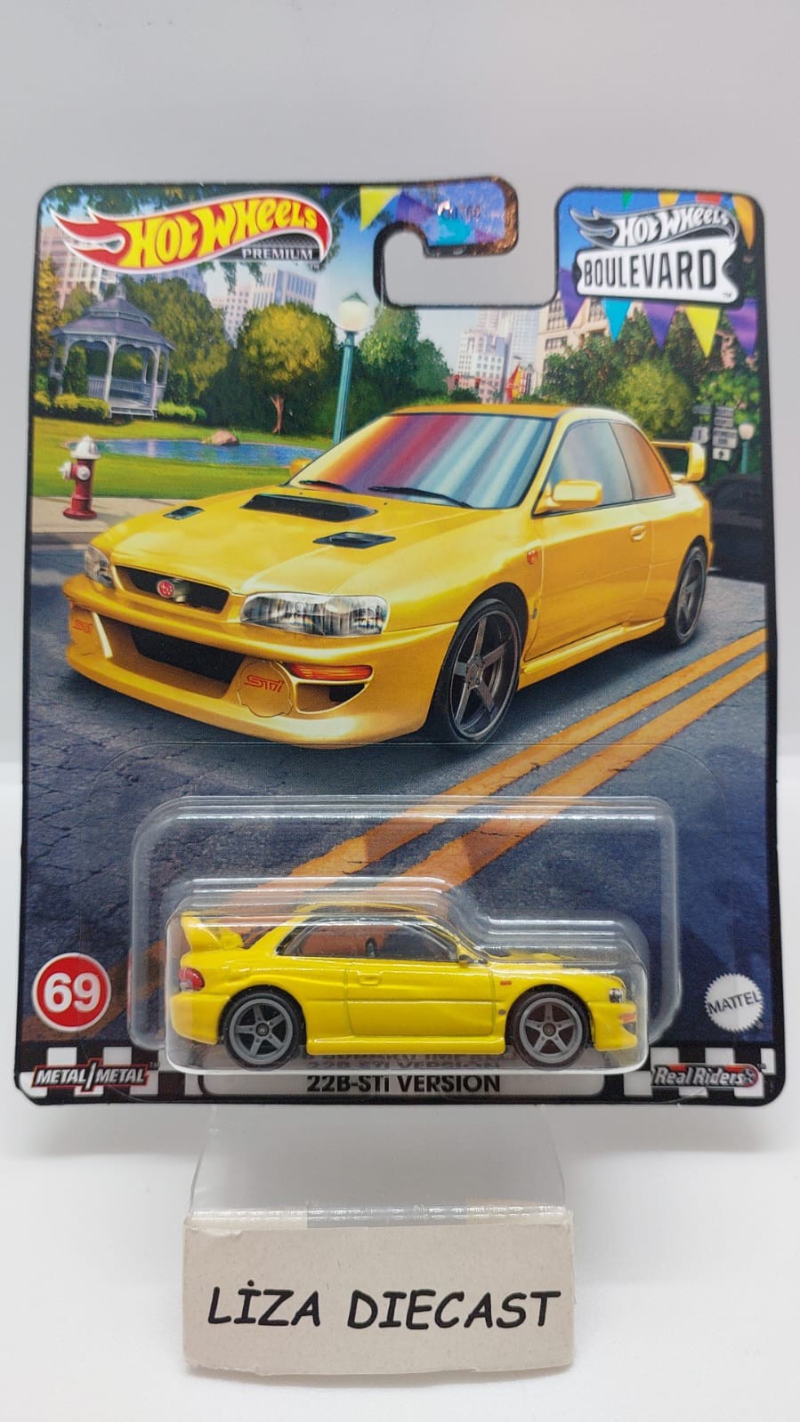 Hot Wheels Premium Boulevard '98 Subaru Impreza 22B-STI Version -HKF16 + Koruma Kabı
