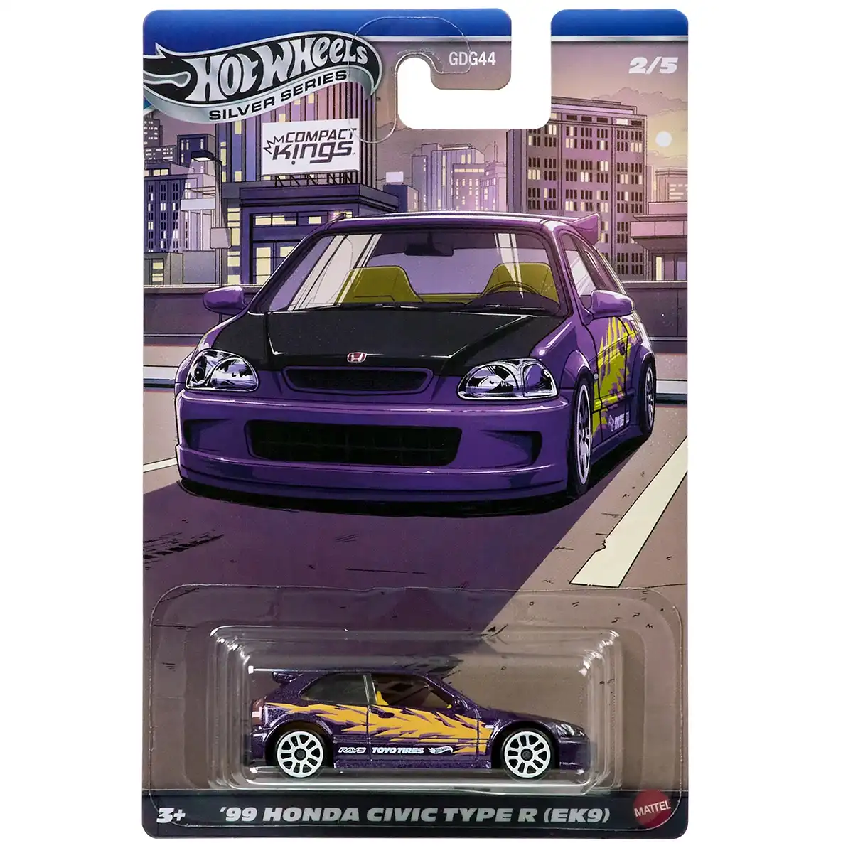 Hot Wheels Silver Series Compact Kings '99 Honda Civic Type R (EK9) -JKX57 + Koruma Kabı