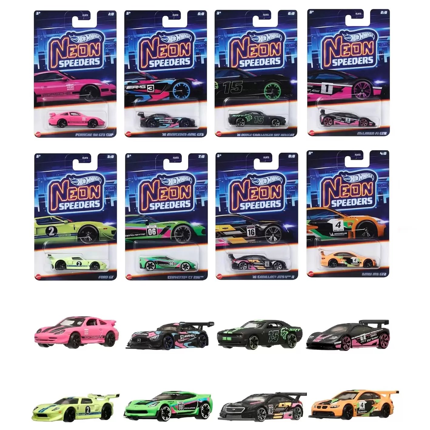 Hot Wheels Arabaları Neon Speeders 8'li Set -HLH72