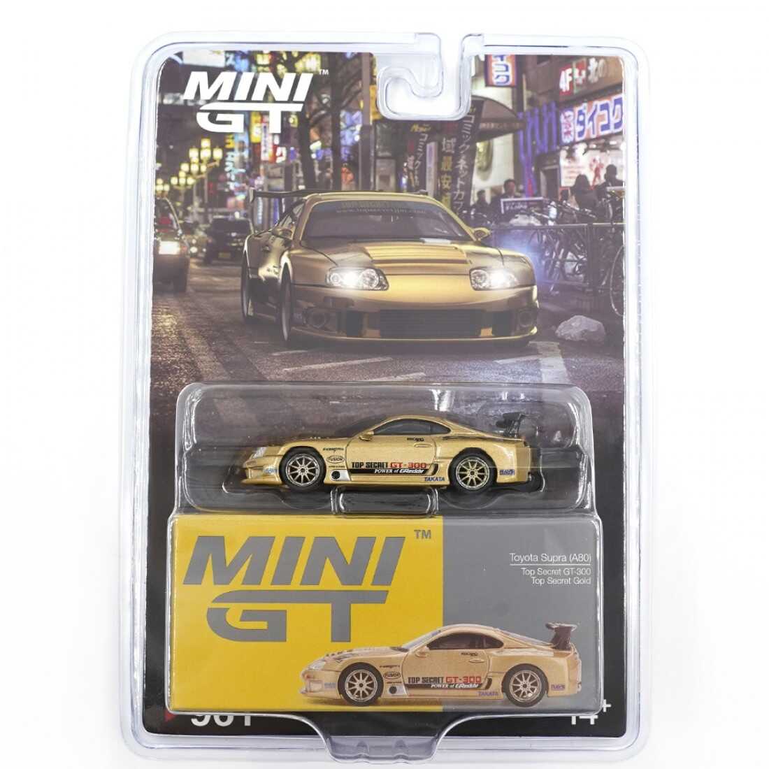 Mini GT Toyota Supra (A80) Top Secret GT-300 Top Secret Gold - Blister Paket -MGT00961-BL