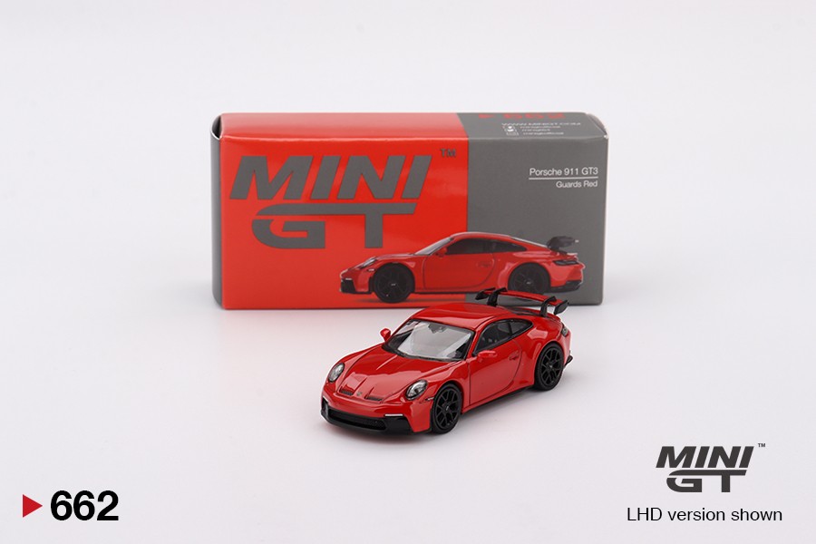 Mini GT Porsche 911 (992) GT3 Guards Red LHD -MGT00662-L
