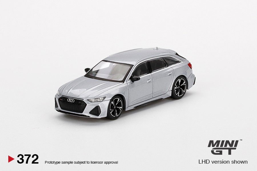 Mini GT Audi RS 6 Avant Carbon Black Edition Florett Silver -MGT00372-L