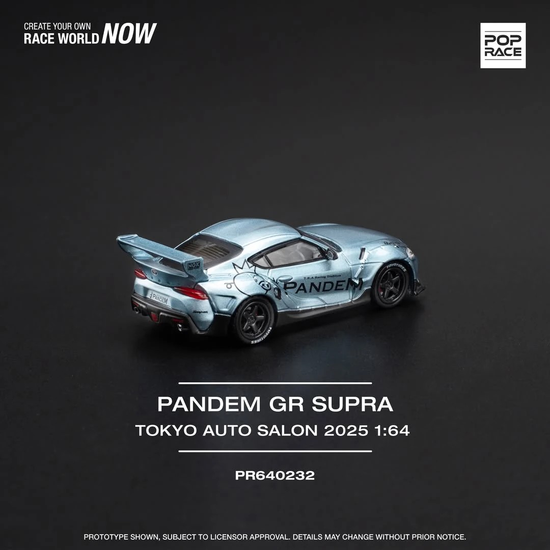 Pop Race Pandem GR Supra Metallic Grey okyo Auto Salon 2025 -PR64-0232 "tek model. chase çıkma ihtimali"