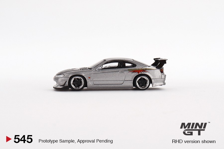 Mini GT Nissan Silvia Top Secret (S15) Silver Red #545