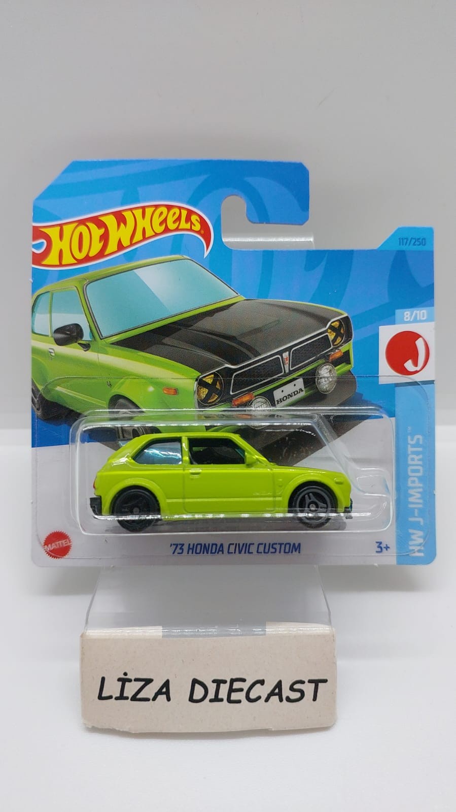 Hot Wheels '73 Honda Civic Custom Yeşil (2023 Serisi) -HKG40 + Koruma Kabı