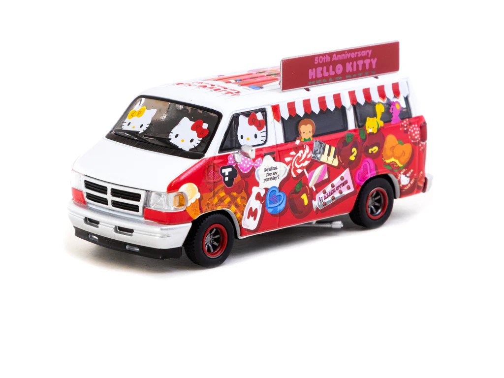 Tarmac Works Dodge Van Hello Kitty Food Truck - GLOBAL64 -T64G-TL032-HK
