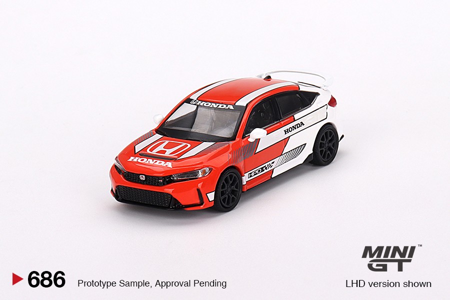 Mini GT 1/64 Honda Civic TYPE R 2023 Pace Car Red -MGT00686