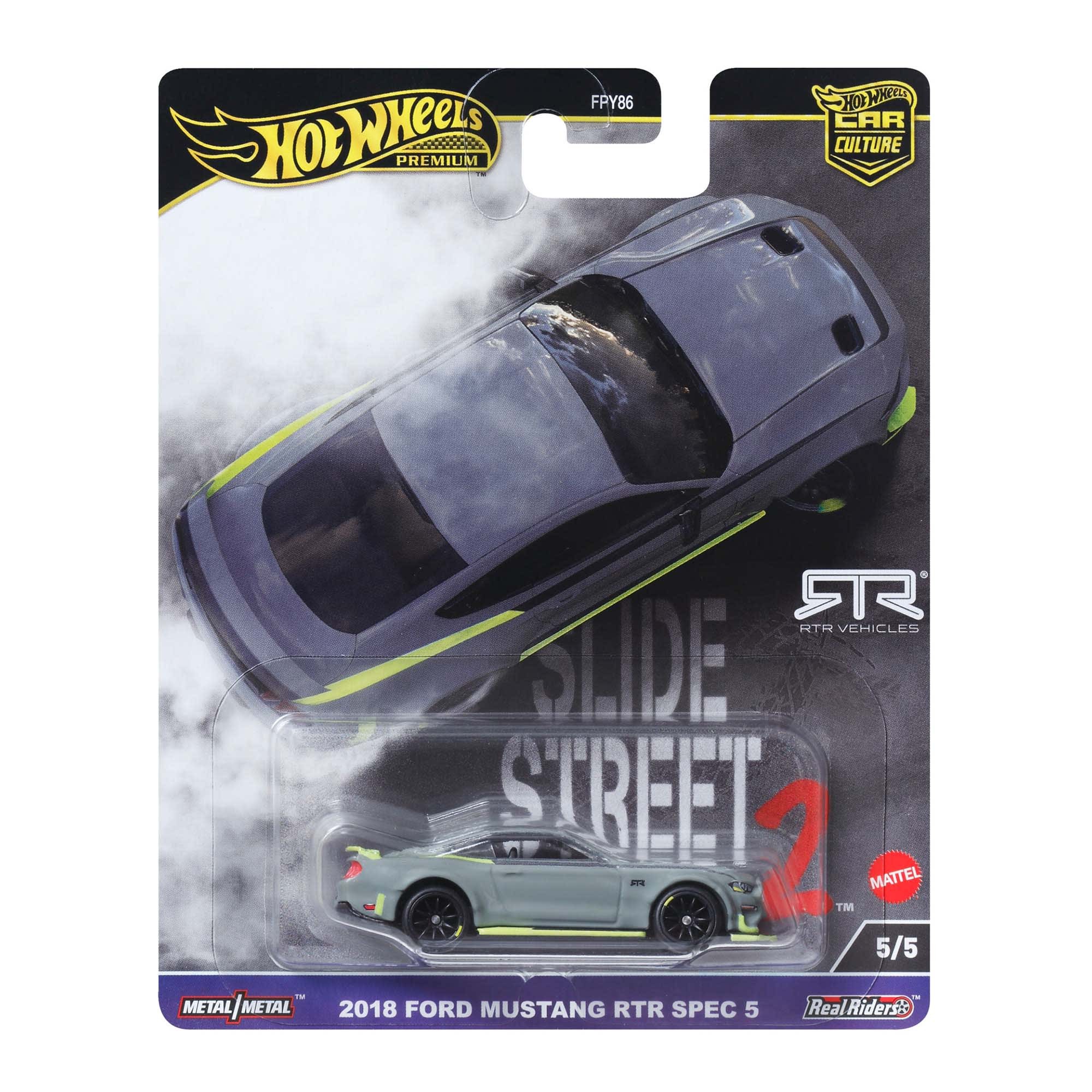 Hot Wheels Premium Car Culture Slide Street 2 2018 Ford Mustang RTR SPEC 5 -HKC85 (Y.D.) + Koruma Kabı