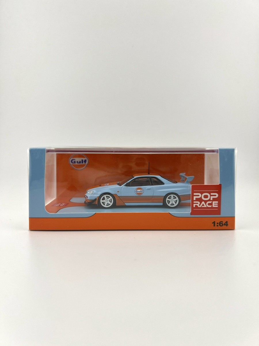 Pop Race Gulf Nissan GT-R R34 -PR64-NR34-GULF