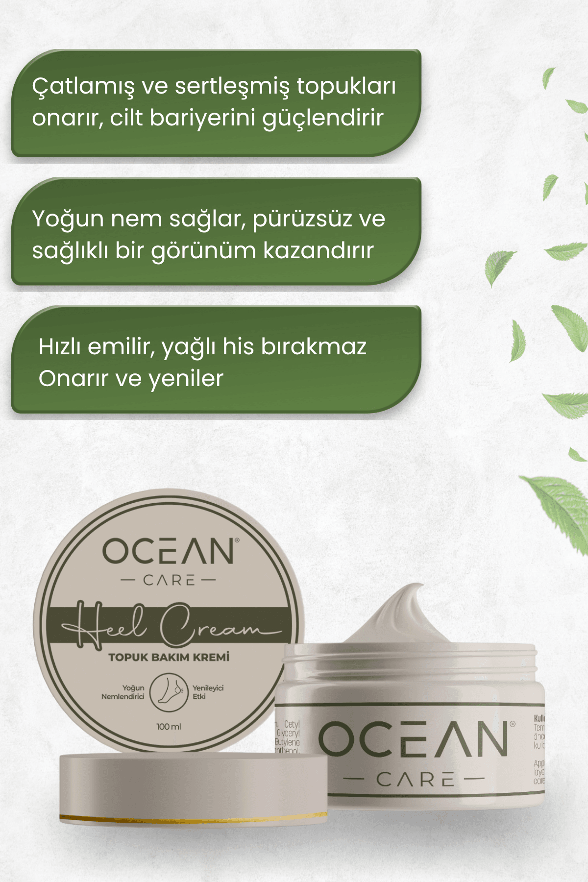 Ayak ve Topuk Bakım Kremi, Yumuşatıcı, Yoğun Nemlendirici Etkili Ayak ve Topuk Çatlak Kremi 100 ml
