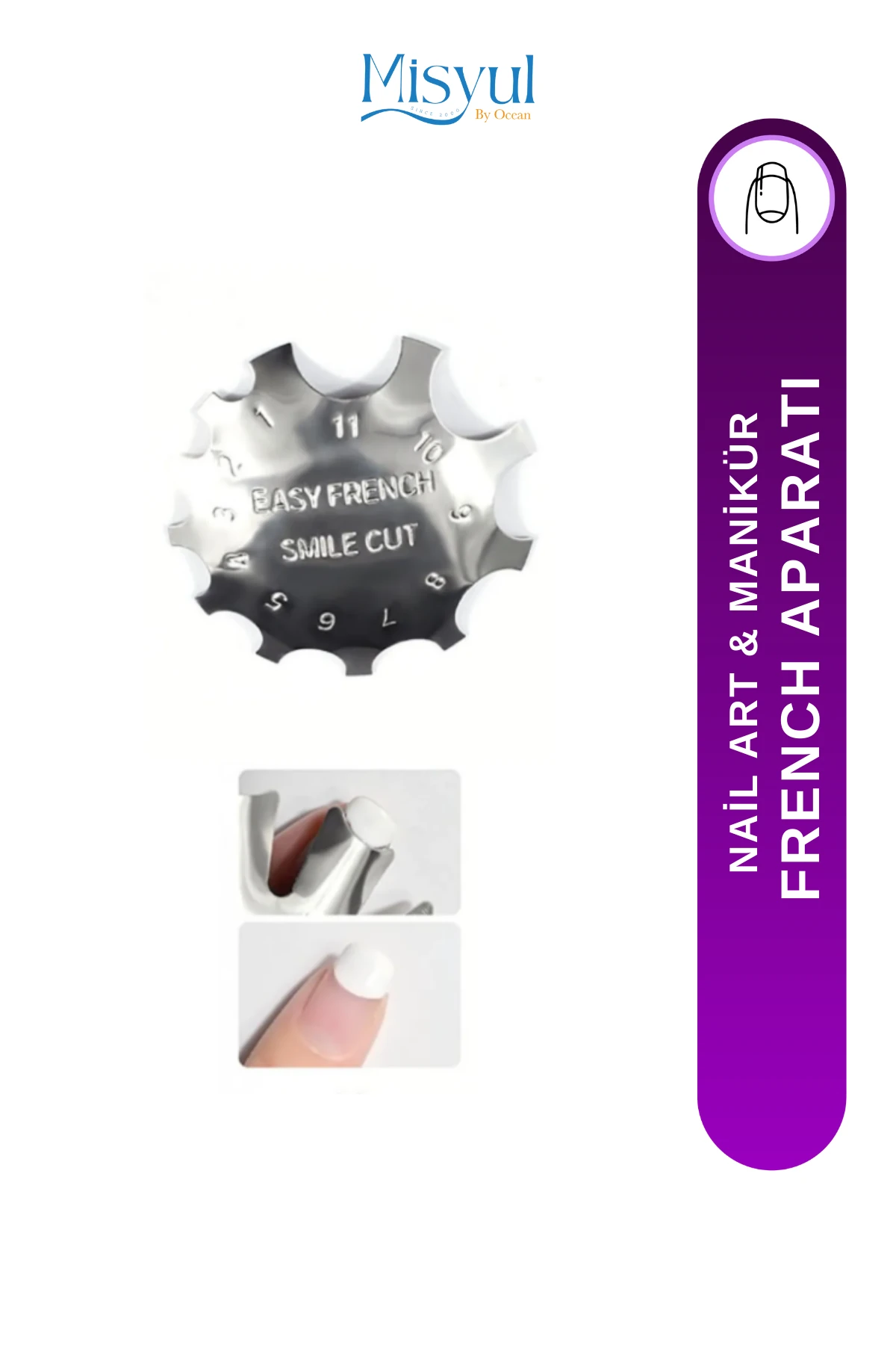 Metal French Aparatı , Nail Art ve Manikür Aksesuarı , French Yapım Aparatı