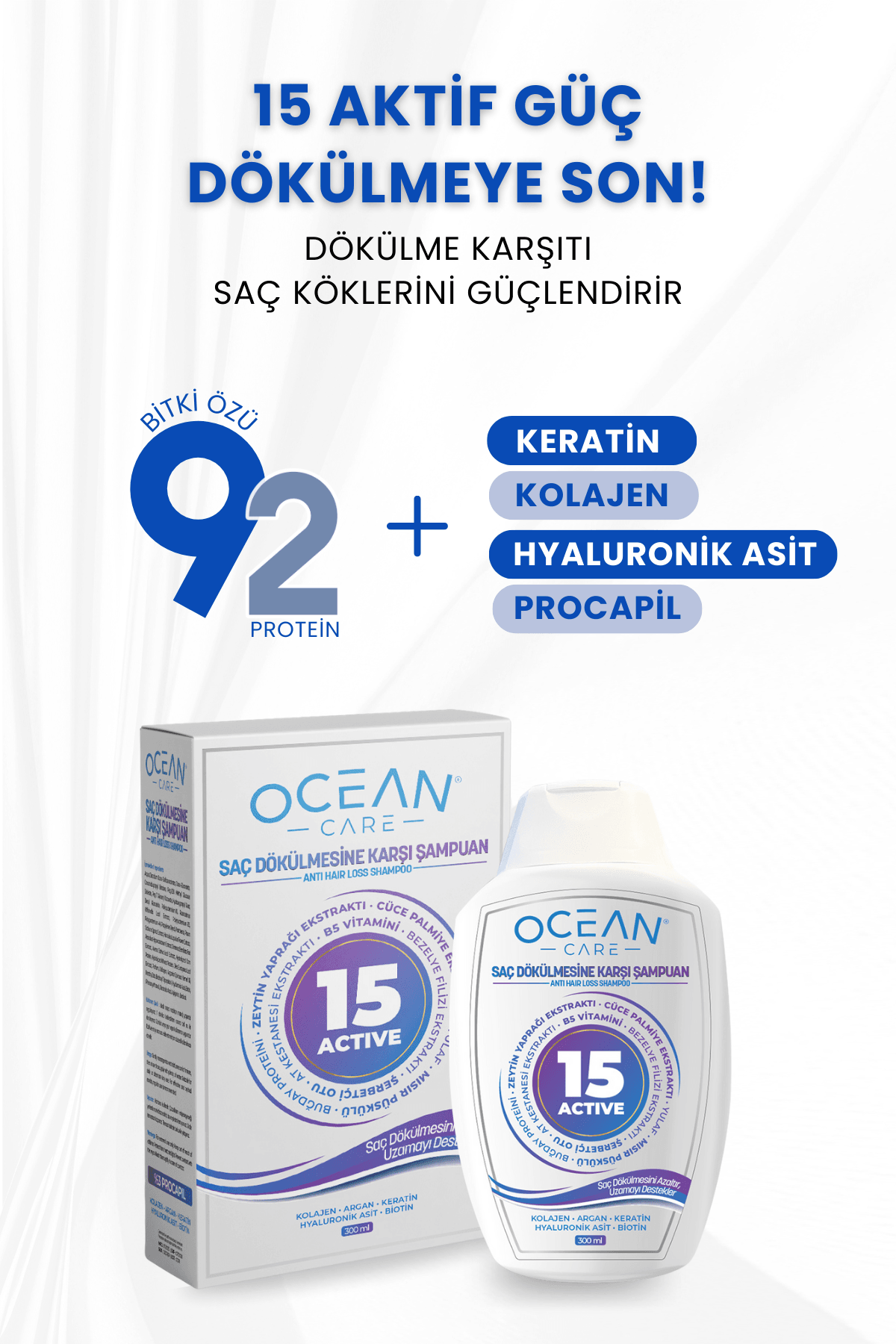 Şampuan 15 Aktifli Saç Dökülmesine Ve Kırılmasına Karşı Güçlendirici Şampuan 300 ml