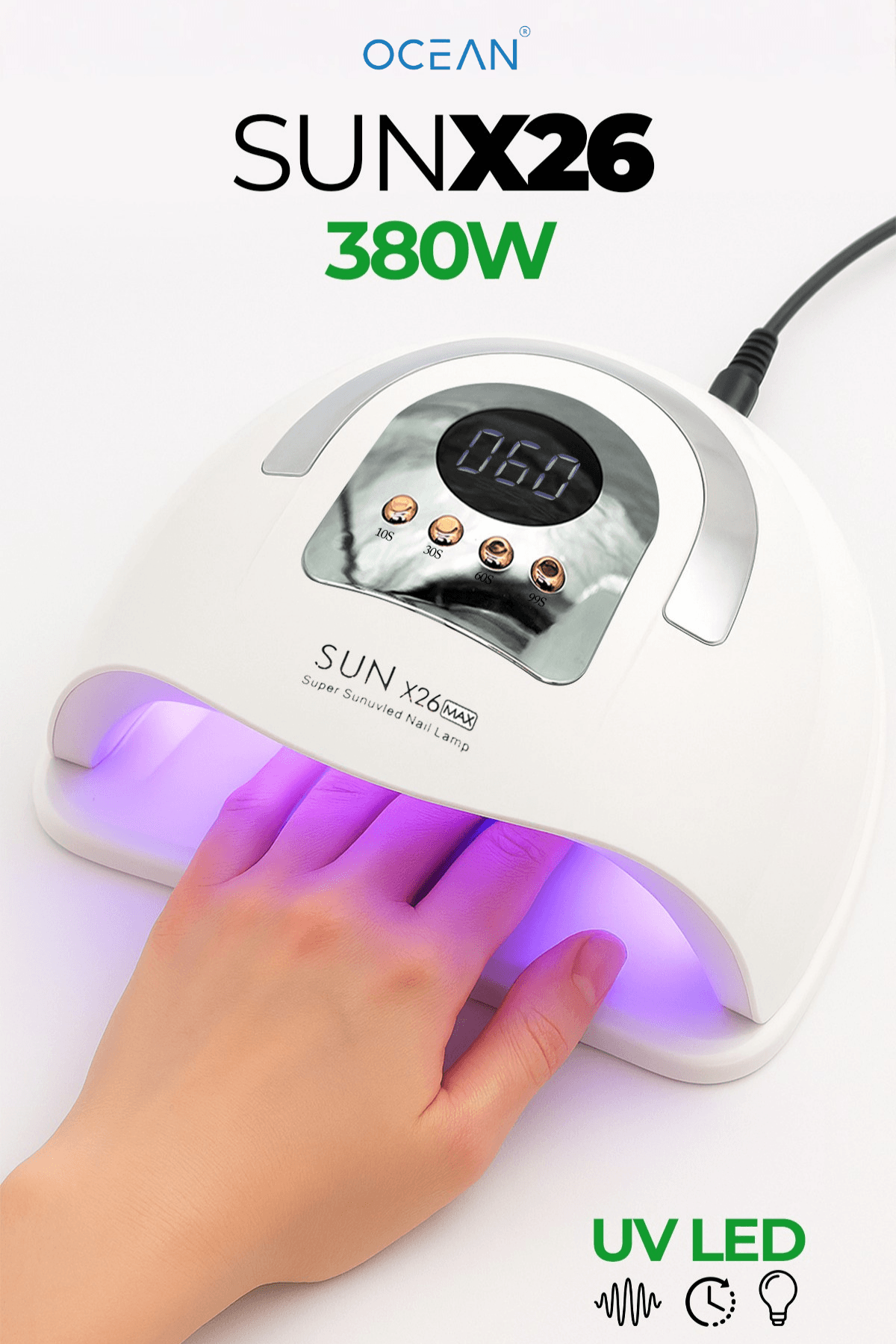 SUN X26 Uv Led Tırnak Kurutucu 380W 81 Uv Led Protez Tırnak Kalıcı Oje Kurutma