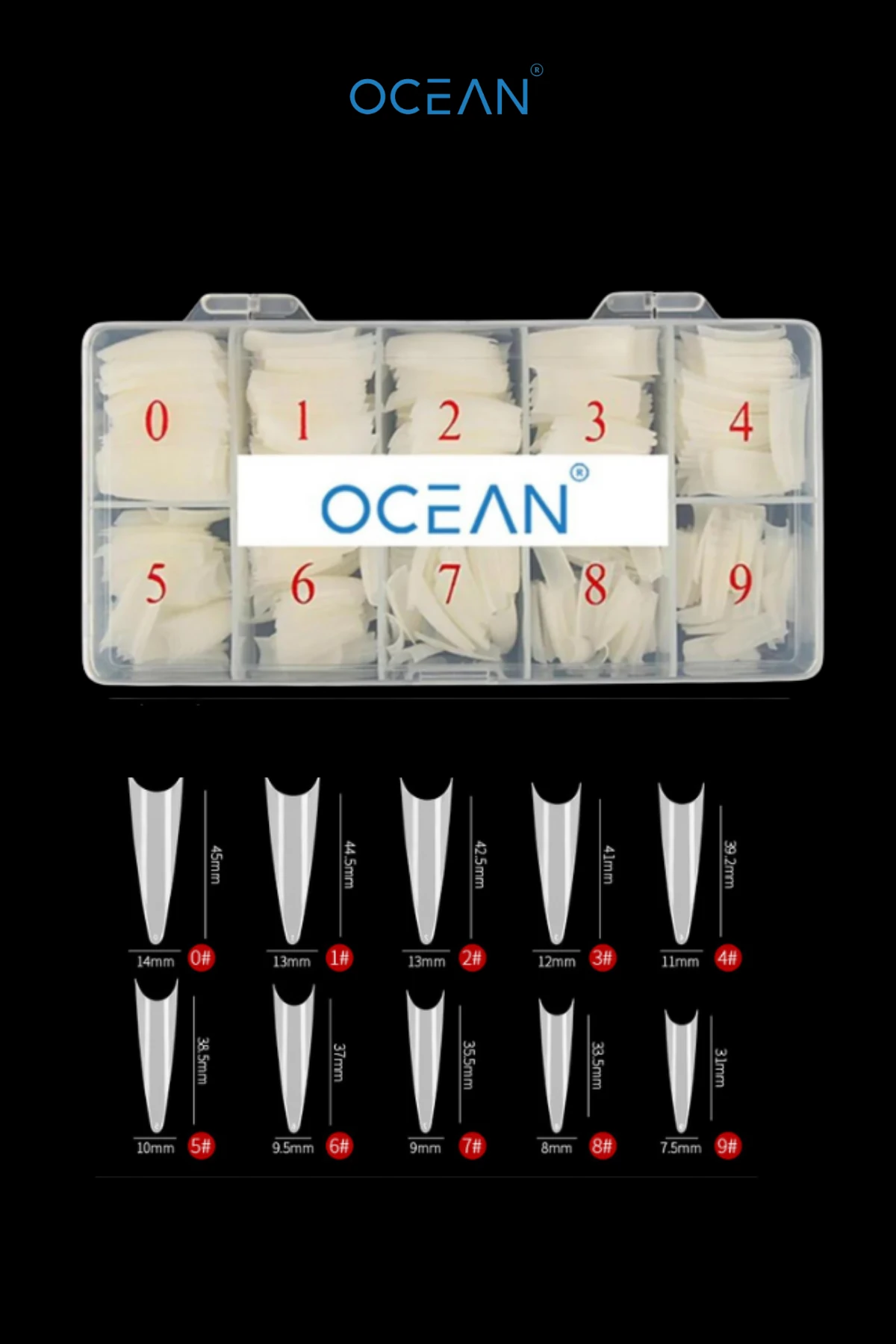 Yarım Ay Tips , Protez Tırnak Kemik Rengi Özel Kutulu 500'lü Tips - Stiletto