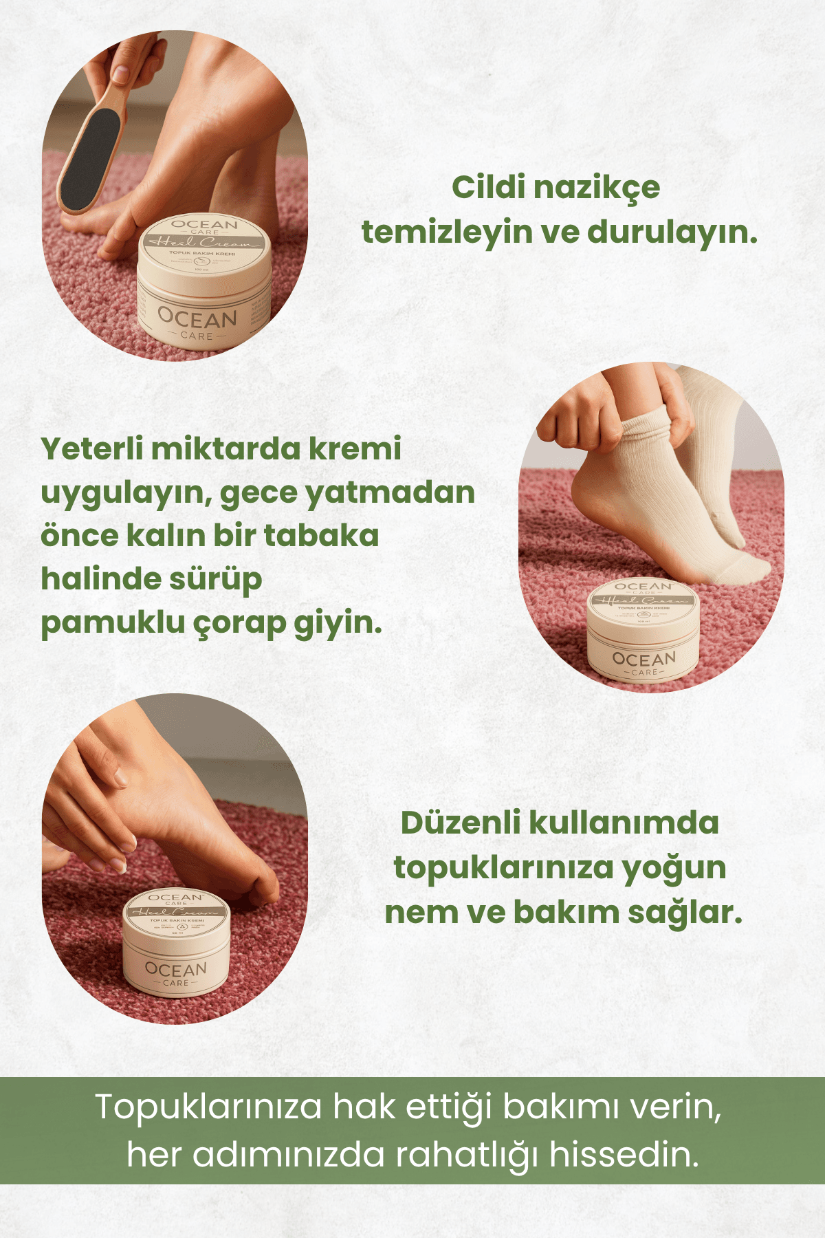 Ayak ve Topuk Bakım Kremi, Yumuşatıcı, Yoğun Nemlendirici Etkili Ayak ve Topuk Çatlak Kremi 100 ml