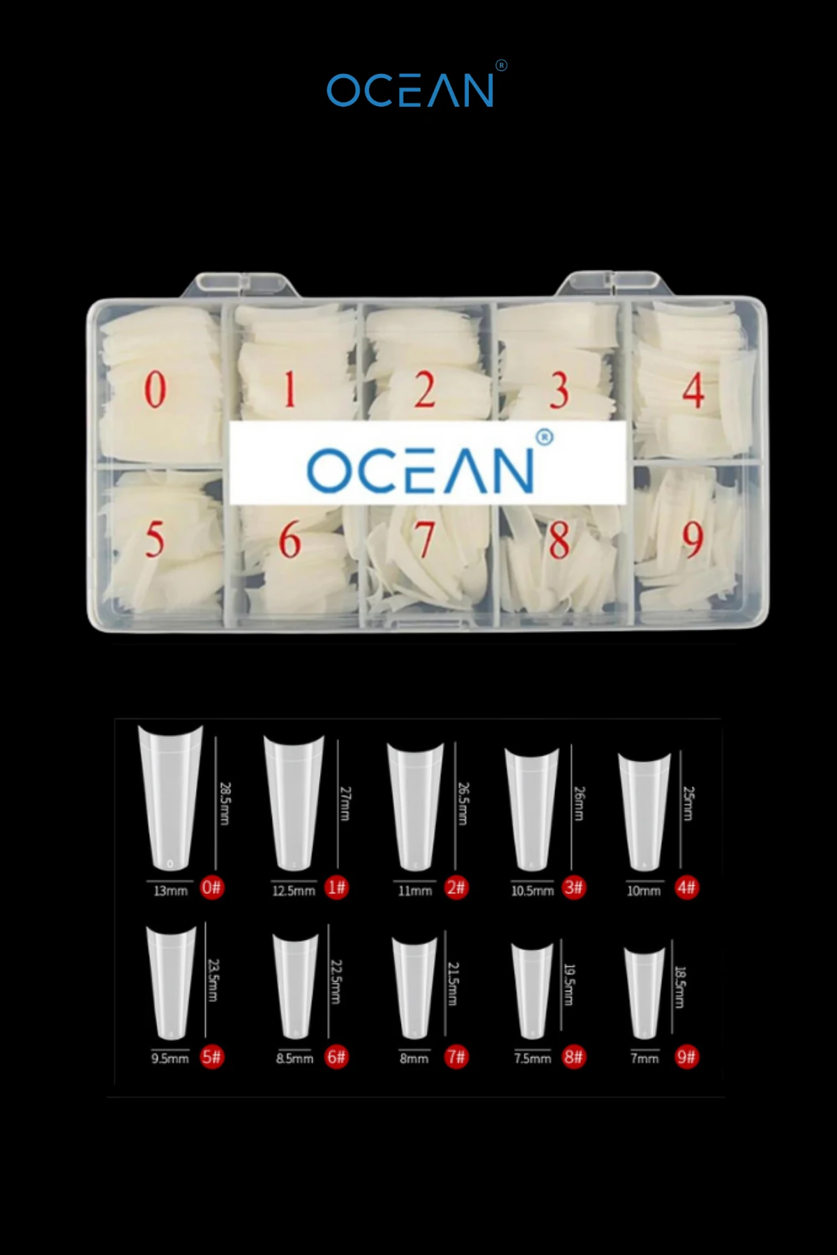 Yarım Ay Tips , Protez Tırnak Kemik Rengi Özel Kutulu 500'lü Tips - Coffin