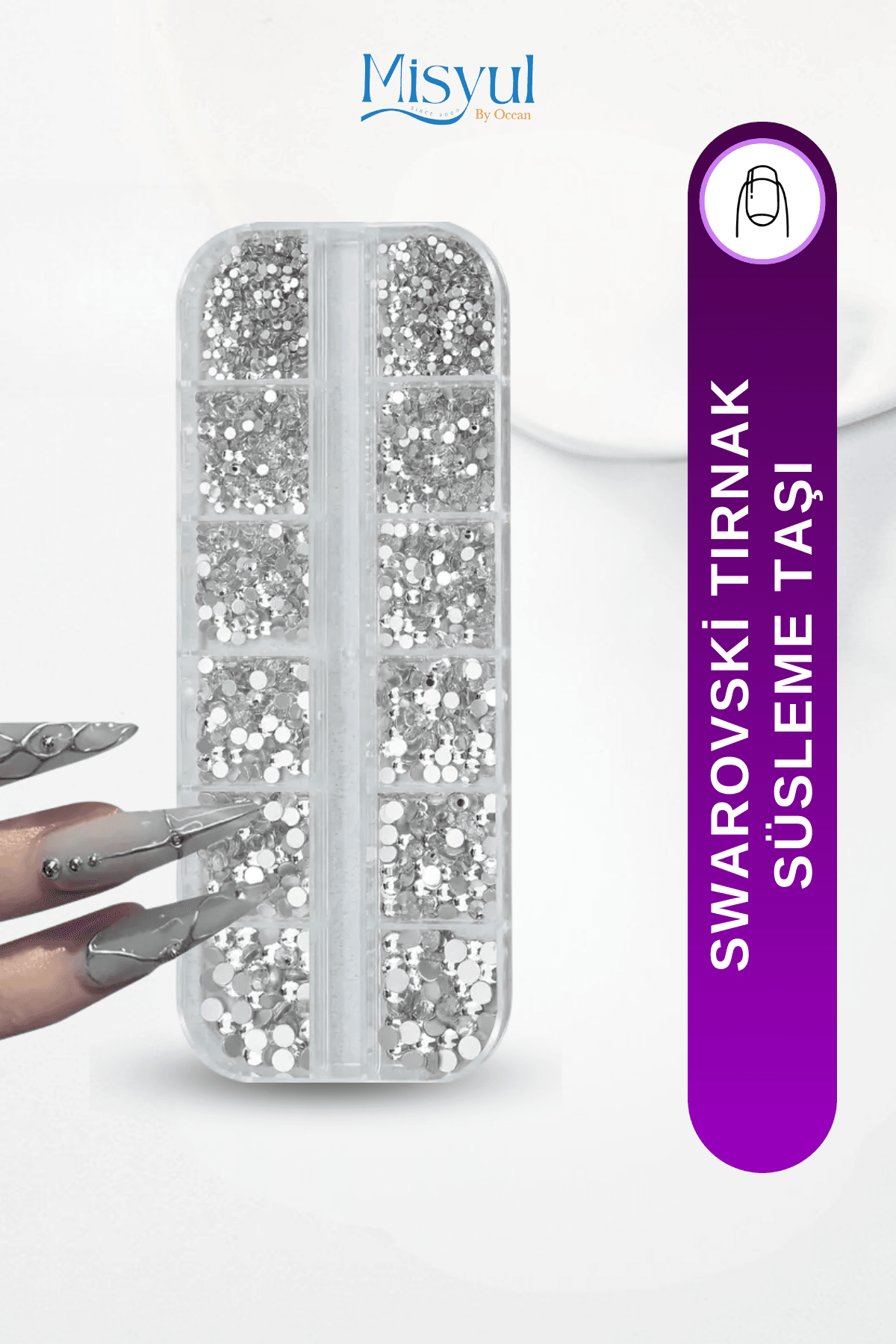 Tırnak Süsleme Taş Seti, Nail Art Tırnak Süsleme Taşı Silver 