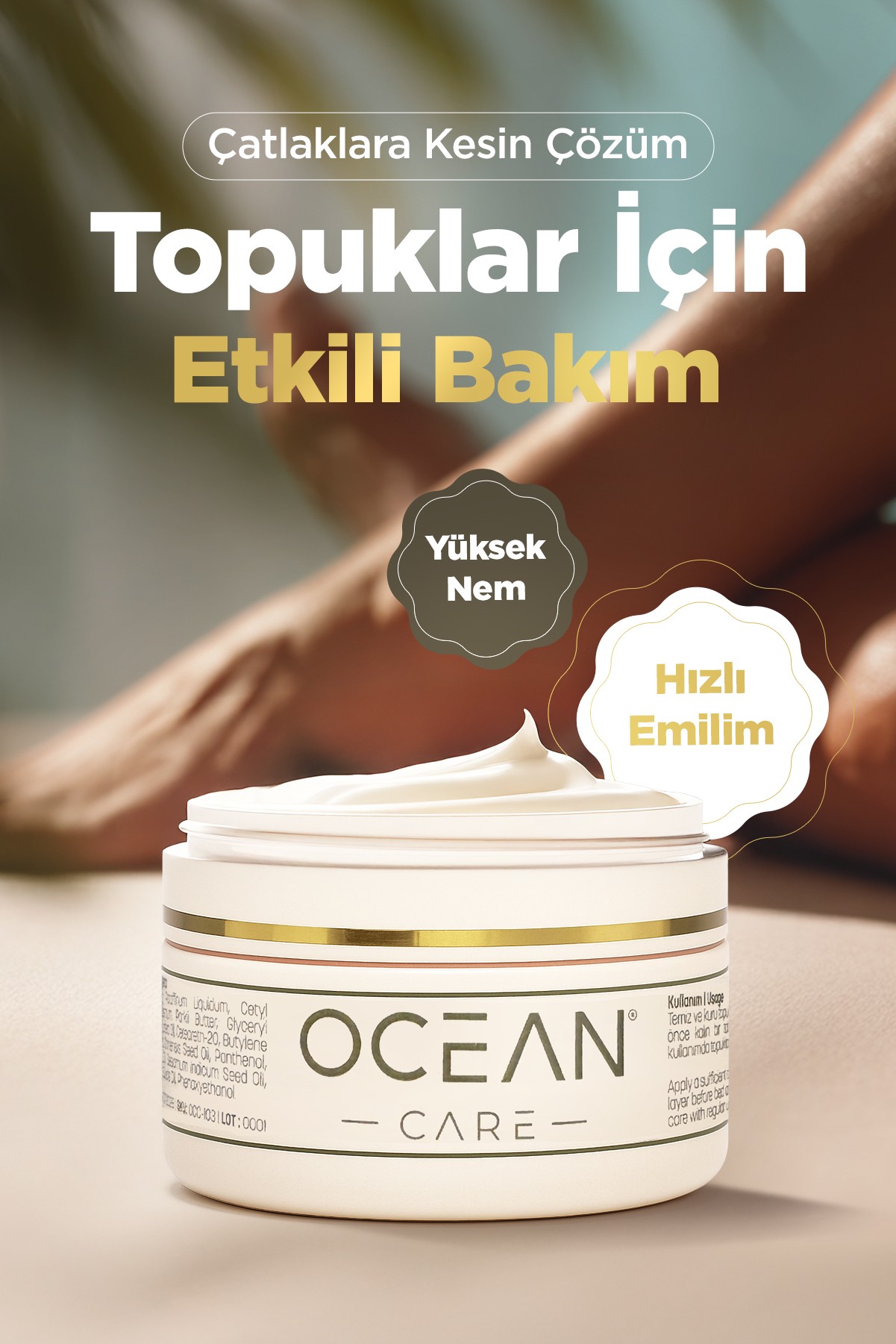 Ayak ve Topuk Bakım Kremi, Yumuşatıcı, Yoğun Nemlendirici Etkili Ayak ve Topuk Çatlak Kremi 100 ml