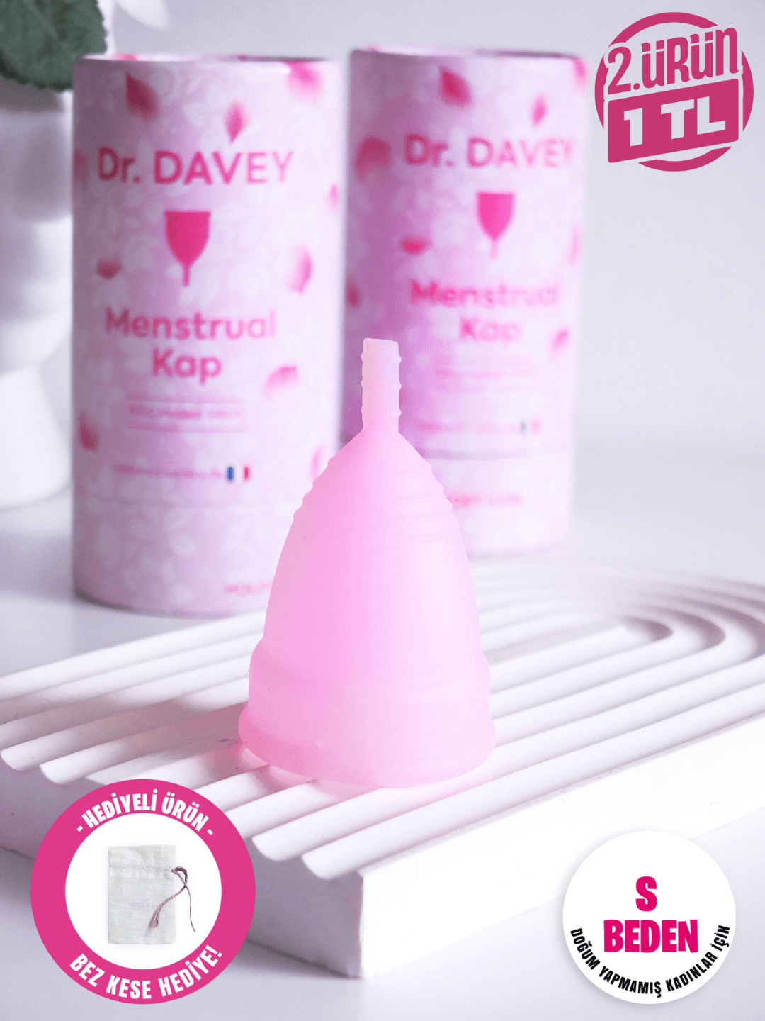 Regl Kabı,Menstrual Kap,Medikal Silikon, Doğum Yapmamış Kadınlar İçin Small-Pembe