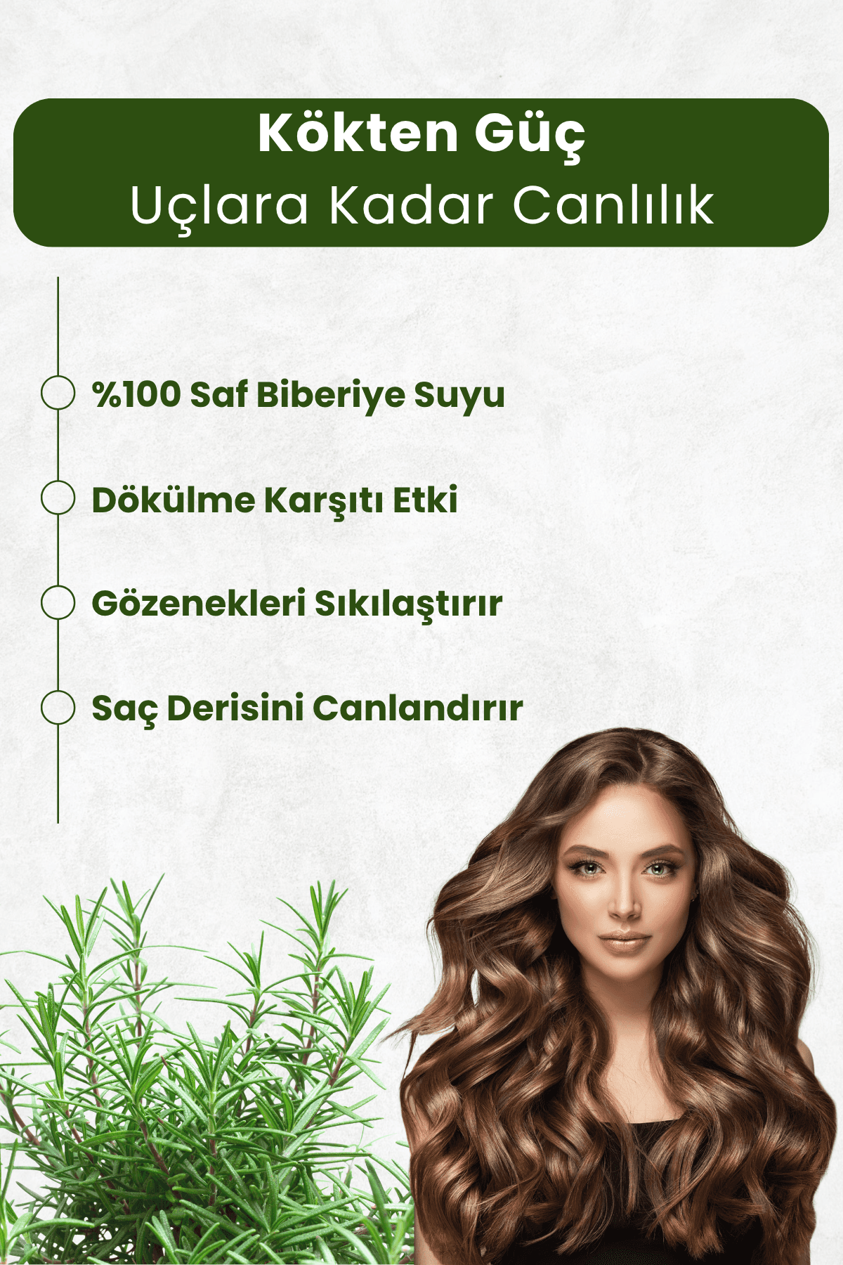  Biberiye Suyu Dökülme Karşıtı ve Hızlı Saç Uzatma Etkili Saf Saç Toniği 100 ml