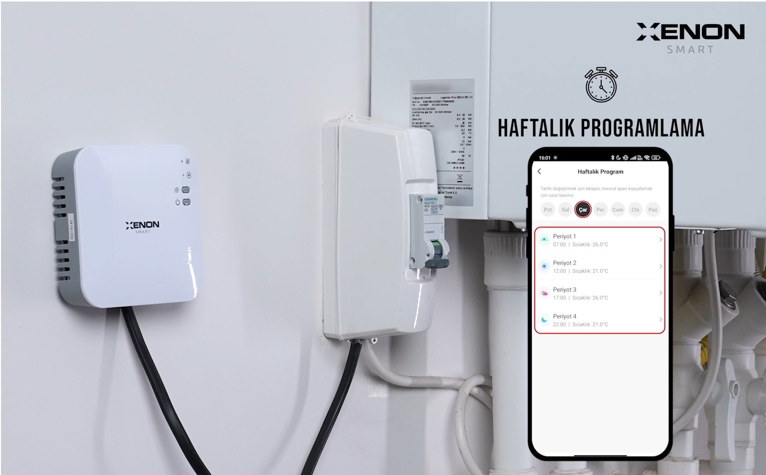Xenon Smart Akıllı Wi-Fi Termostat Kombi ve Su Sıcaklık Kontrol Modülü X7402