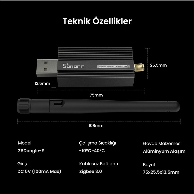Sonoff ZBDongle-E Zigbee 3.0 USB Dongle 
