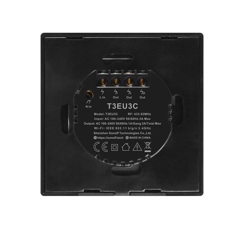 Sonoff TX T3EU3C – T3-EU-3C Akıllı Dokunmatik Duvar Anahtarı 3 Kanallı
