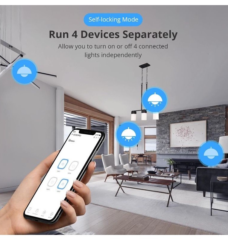 SONOFF 4CHR3 AKILLI EV RÖLE KARTI SONOFF 4CH WIFI RÖLE