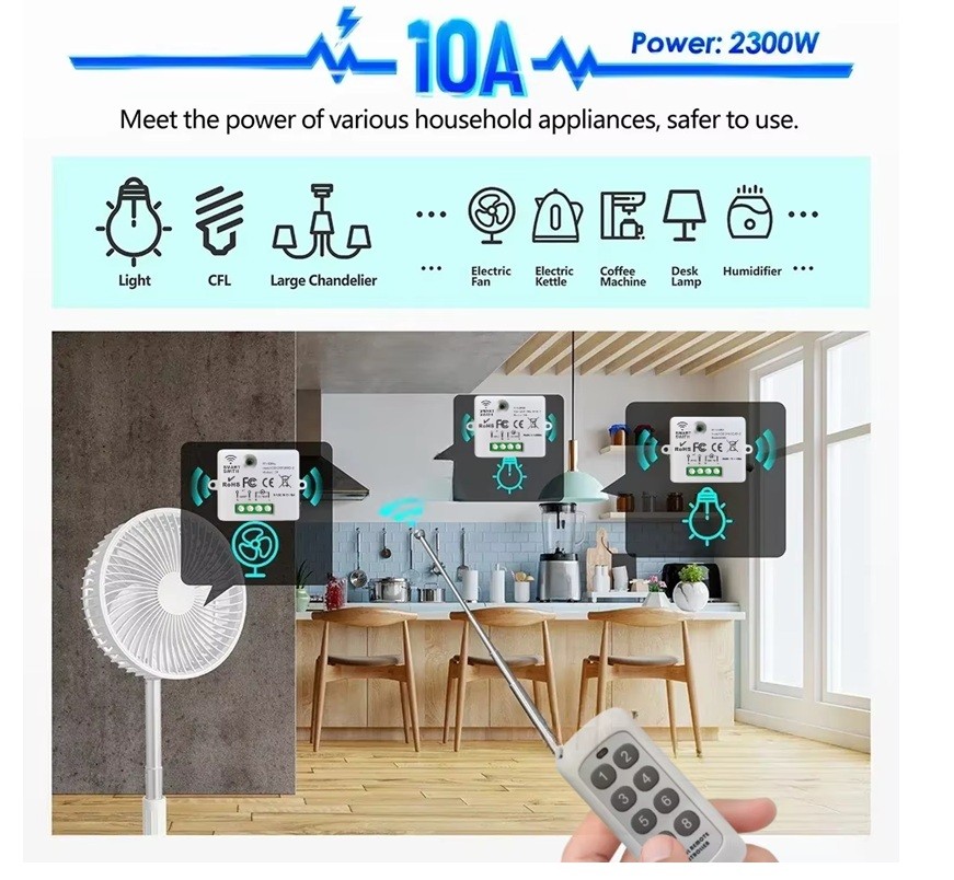 433Mhz RF Uzaktan Kumandalı Kablosuz Akıllı Anahtar RF ışık anahtarı rölesi