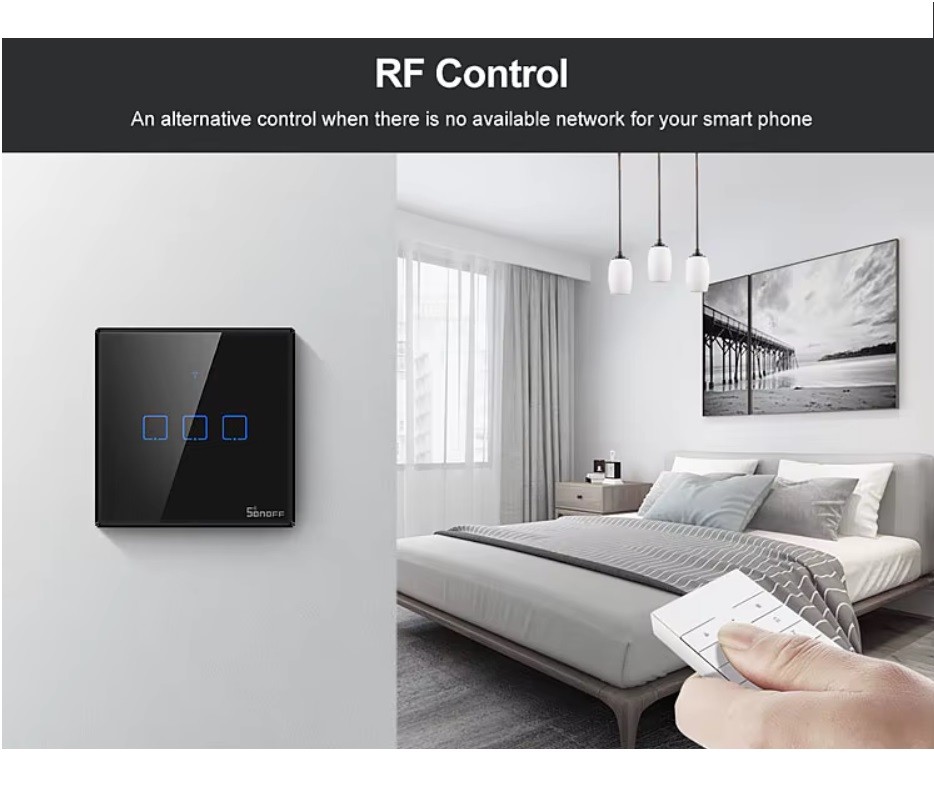 Sonoff TX T3EU1C – T3-EU-1C Akıllı Dokunmatik Duvar Anahtarı 2 Kanallı