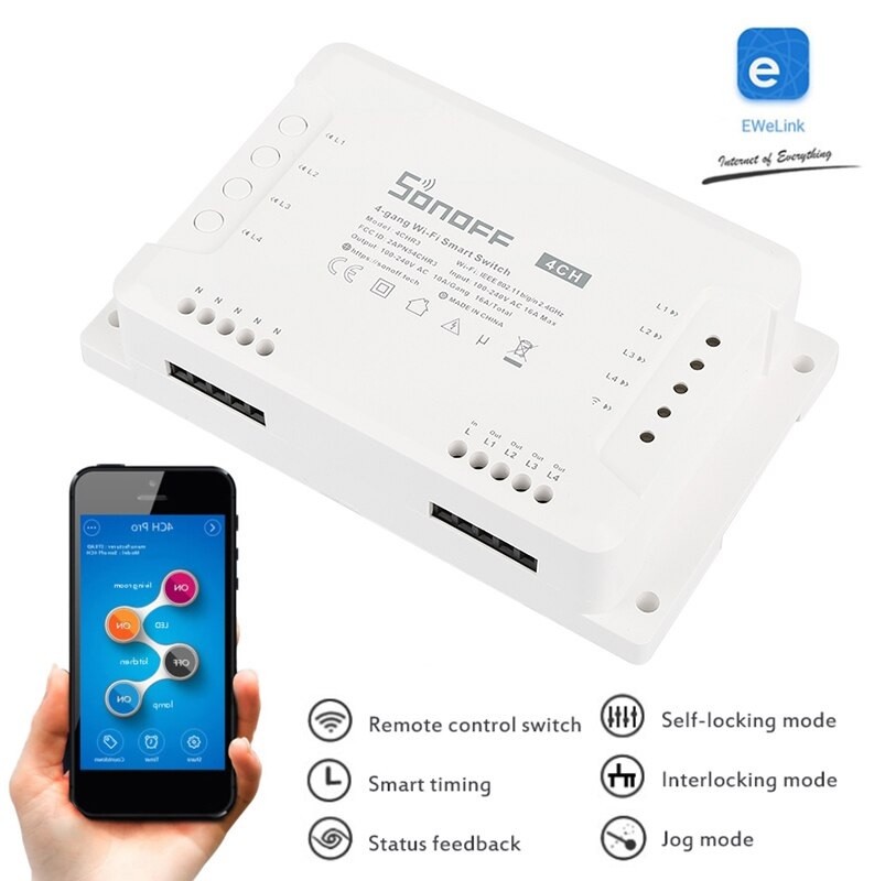 SONOFF 4CHR3 AKILLI EV RÖLE KARTI SONOFF 4CH WIFI RÖLE