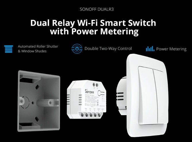 SONOFF DUAL R3  iki yönlü güç ölçümlü wifi akıllı anahtar