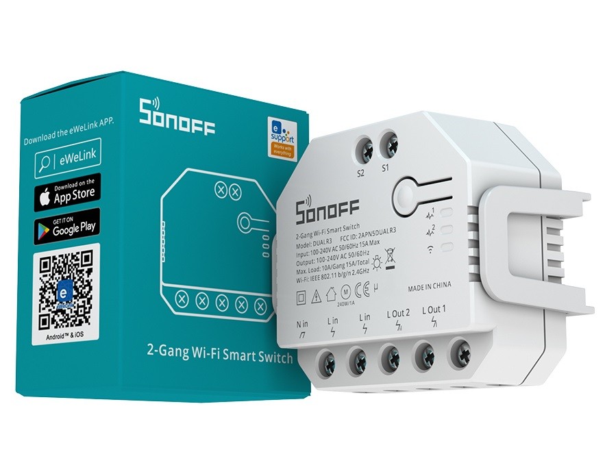 SONOFF DUAL R3  iki yönlü güç ölçümlü wifi akıllı anahtar