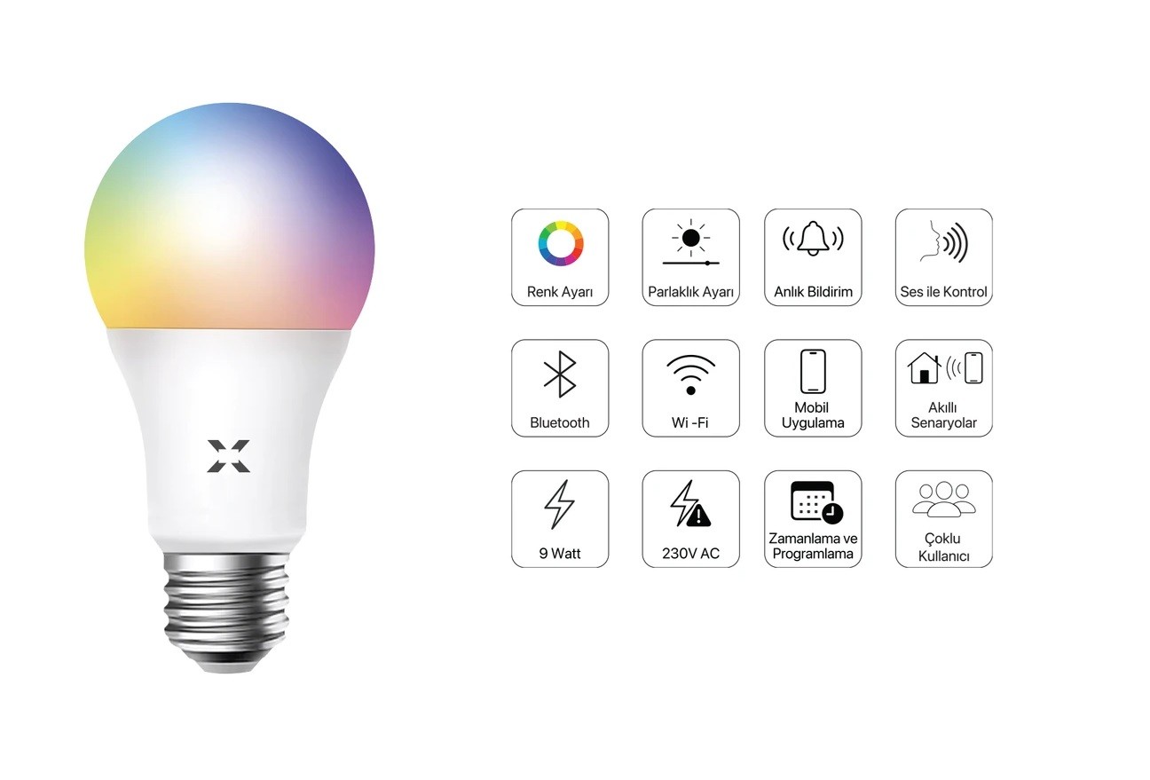 XENON SMART Tuya Uyumlu Wifi Akıllı LED Ampul RGB Wifi + Bluetooth Lamba